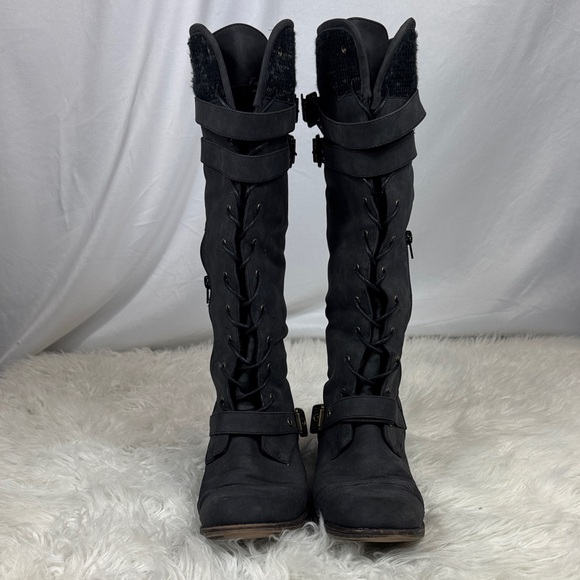 Just Fab Delphinia Lace-Up Sweater Boot Woman’s Size 8.5 - Picture 1 of 9